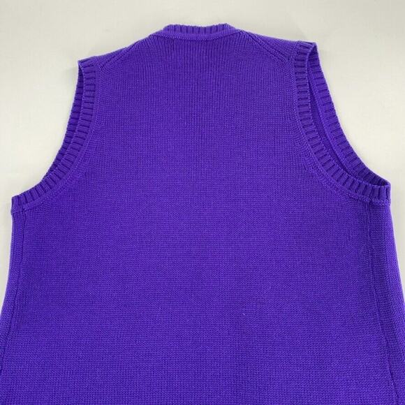 Vintage Joyce Sweater Vest Womens Sz S Purple Wool Open Front 60s 70s‎ Hippie - Picture 8 of 8